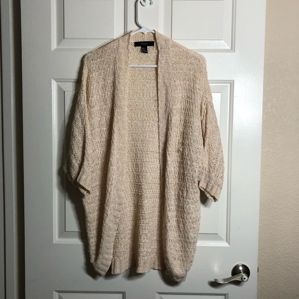 Forever 21 womans cardigan beige tan cream color size medium